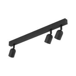 Deckenleuchten|Flurlampen*TK Lighting Deckenleuchte Schwarz 74 cm lang GU10 Metall 3-flammig