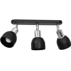 Luminex Deckenleuchte Schwarz Chrom länglich Metall Retro< Deckenleuchten|Spots