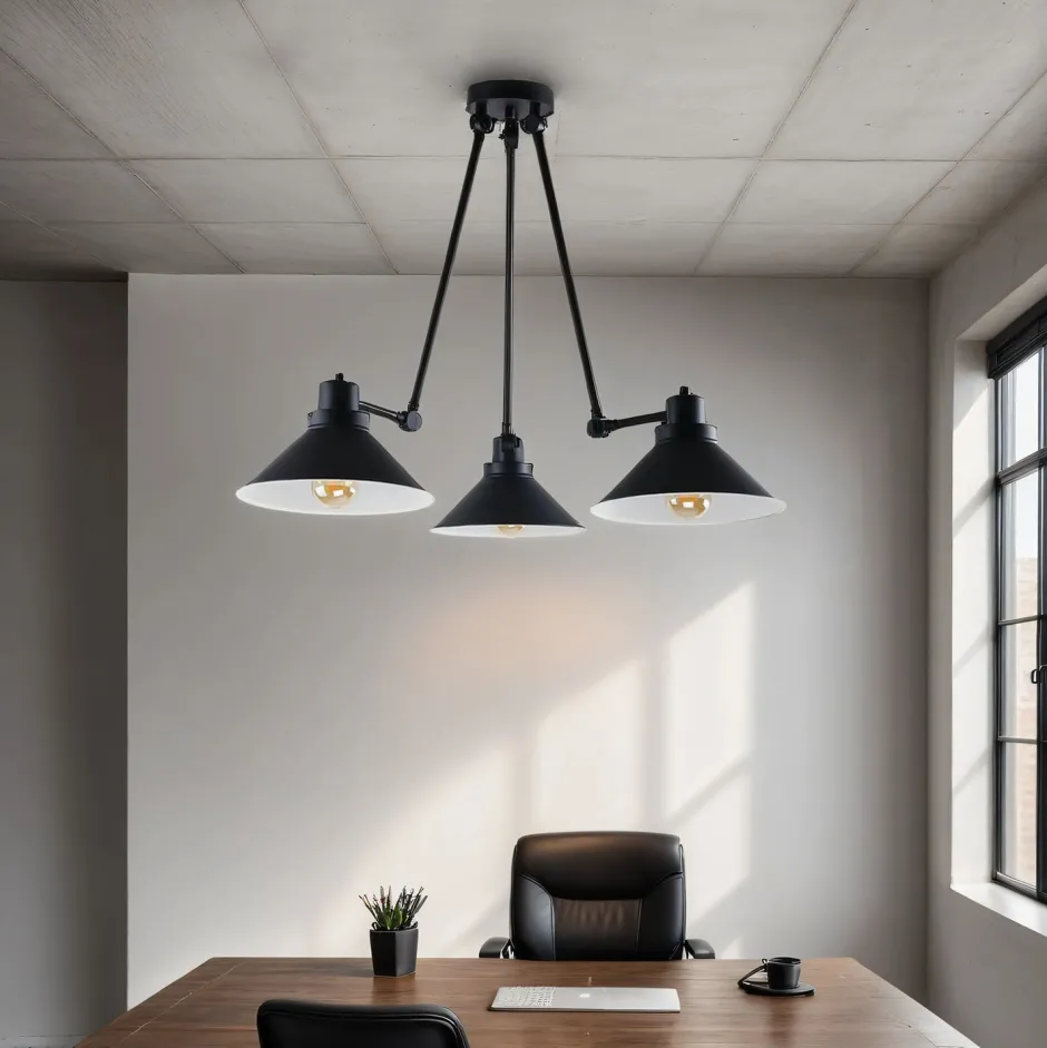 Nowodvorski Deckenleuchte Schwarz 3-flmg 61-152cm SIMONA Lampe< Industrie Lampen|Wohnzimmerlampen