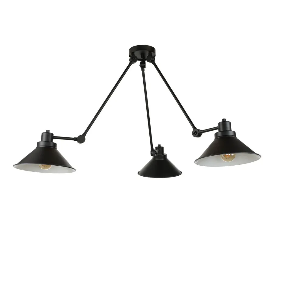 Nowodvorski Deckenleuchte Schwarz 3-flmg 61-152cm SIMONA Lampe< Industrie Lampen|Wohnzimmerlampen