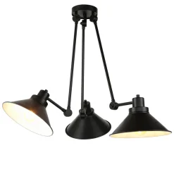 Nowodvorski Deckenleuchte Schwarz 3-flmg 61-152cm SIMONA Lampe< Industrie Lampen|Wohnzimmerlampen