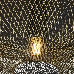 Deckenleuchten|Flurlampen*Searchlight Deckenleuchte Schwarz Gold rund Ø 40 cm E27 Metall