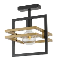 Sigma Deckenleuchte Schwarz Gold Metall E27 B:26 cm eckig< Deckenleuchten|Moderne Lampen