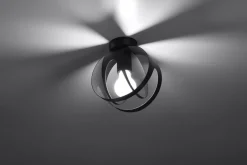 Deckenleuchten|Flurlampen*Sollux Deckenleuchte Schwarz Kugel Ø 16 cm klein E27 Modern