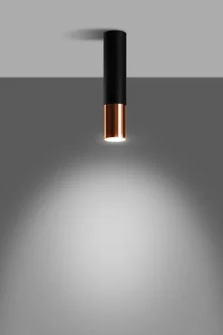 Küchenlampen|Moderne Lampen*Sollux Deckenleuchte Schwarz Kupfer Ø 6 cm H: 29 cm schmal