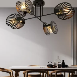 Deckenleuchten|Moderne Lampen*Emibig Deckenleuchte Schwarz Metall 86 cm lang 4-flammig