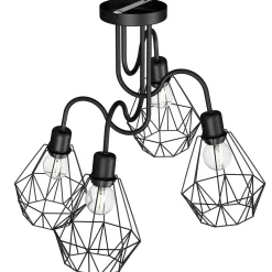 Luminex Deckenleuchte Schwarz Metall Retro E27 ARIYAN< Deckenleuchten|Wohnzimmerlampen