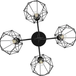 Luminex Deckenleuchte Schwarz Metall Retro E27 ARIYAN< Deckenleuchten|Wohnzimmerlampen