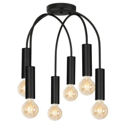 Deckenleuchten|Wohnzimmerlampen*Luminex Deckenleuchte Schwarz Modern 6 flammig für E27