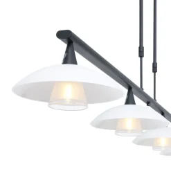 Steinhauer Deckenleuchte Schwarz Opalweiß 120 cm inkl. G9 blendarm< Deckenleuchten|Badezimmer Lampe
