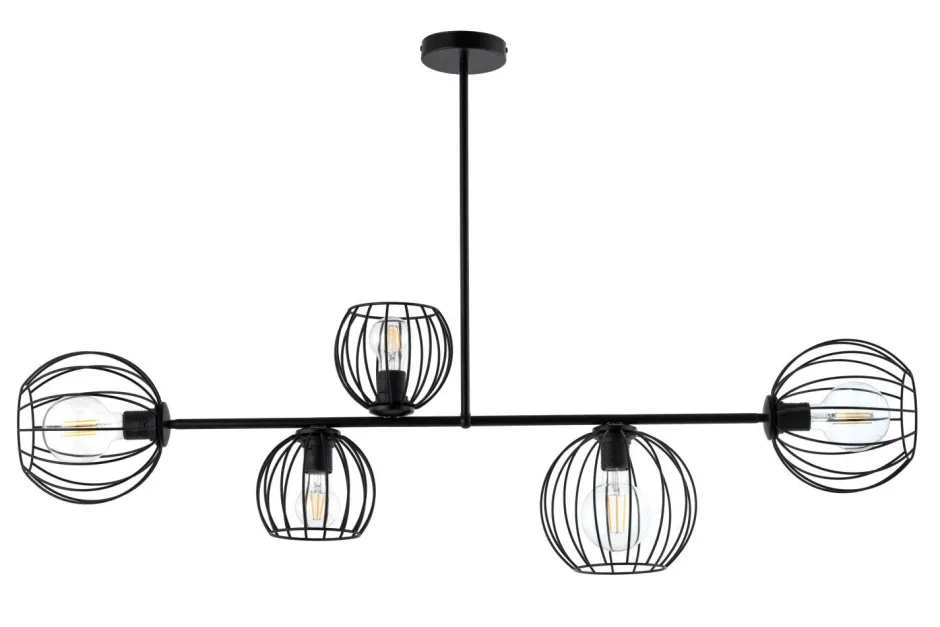 Sigma Deckenleuchte Schwarz Retro Design E27 Metall< Deckenleuchten|Kugellampen