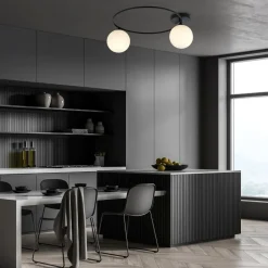 Deckenleuchten|Flurlampen*Emibig Deckenleuchte Schwarz Weiß E14 Ø 47 cm blendarm