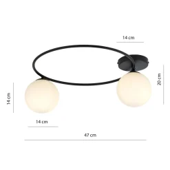 Deckenleuchten|Flurlampen*Emibig Deckenleuchte Schwarz Weiß E14 Ø 47 cm blendarm