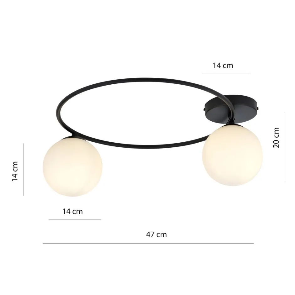 Deckenleuchten|Flurlampen*Emibig Deckenleuchte Schwarz Weiß E14 Ø 47 cm blendarm