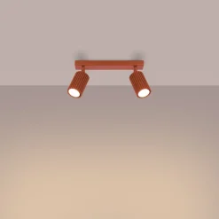 Sollux Deckenleuchte schwenkbar B: 30 cm klein 2-flammig GU10 Rot< Wohnzimmerlampen|Metall Lampen