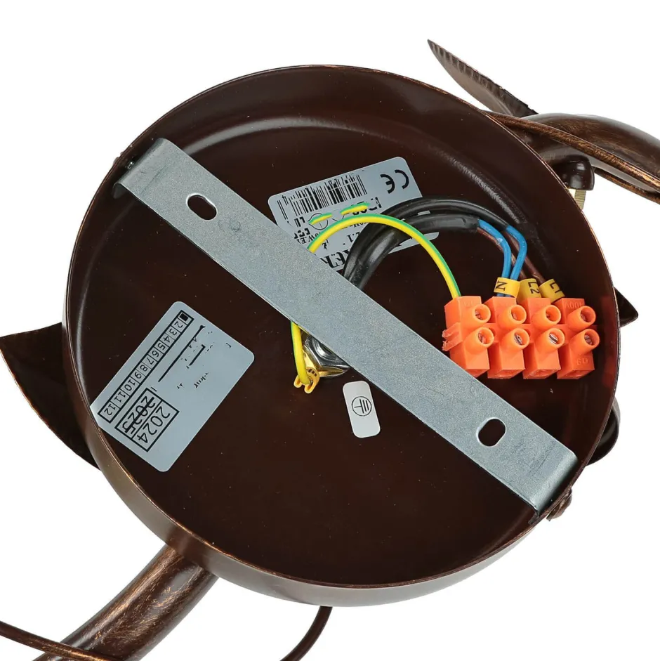 Glaslampen|Rustikale Lampen*Lamkur Deckenleuchte Shabby Braun antik Floral Wohnzimmer