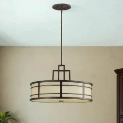 Elstead Deckenleuchte SHOJI Ø53cm kürzbar Vintage Lampe< Glaslampen|Designerlampen