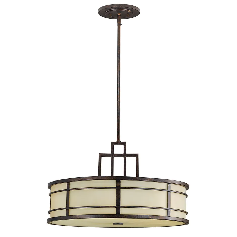 Elstead Deckenleuchte SHOJI Ø53cm kürzbar Vintage Lampe< Glaslampen|Designerlampen