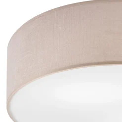 Lamkur Deckenleuchte Stoff Ø 45 cm rund flach blendarm Beige 2x E27< Deckenleuchten|Flurlampen