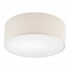 Deckenleuchten|Flurlampen*Lamkur Deckenleuchte Stoff Ø 35 cm rund Creme blendarm flach für E27