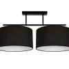 Bürolampen|Wohnzimmerlampen*Belis Deckenleuchte Stoff blendarm Schwarz Weiß E27 L:70 cm