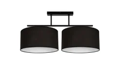 Bürolampen|Wohnzimmerlampen*Belis Deckenleuchte Stoff blendarm Schwarz Weiß E27 L:70 cm