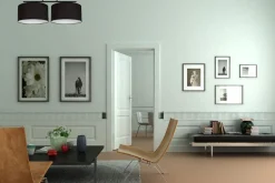 Bürolampen|Wohnzimmerlampen*Belis Deckenleuchte Stoff blendarm Schwarz Weiß E27 L:70 cm