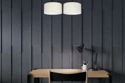 Belis Deckenleuchte Stoff blendarm Schwarz Creme E27 L:70 cm< Bürolampen|Wohnzimmerlampen