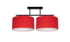 Belis Deckenleuchte Stoff blendarm Schwarz Rot Weiß E27 70 cm< Bürolampen|Wohnzimmerlampen