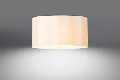 Deckenleuchten|Bürolampen*Sollux Deckenleuchte Stoff Glas Weiß Ø 50 cm blendarm 5x E27