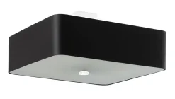 Sollux Deckenleuchte Stoff Glas B: 45 cm quadratisch Schwarz< Wohnzimmerlampen|Stofflampen