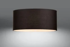 Sollux Deckenleuchte Stoff Glas Ø 70 cm H: 35 cm Schwarz< Deckenleuchten|Bürolampen
