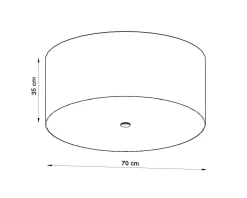 Sollux Deckenleuchte Stoff Glas Ø 70 cm H: 35 cm Schwarz< Deckenleuchten|Bürolampen