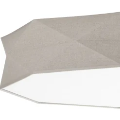 TK Lighting Deckenleuchte Stoff Leinen 78 cm breit blendarm 6x E27< Moderne Lampen|Schlafzimmer Lampen