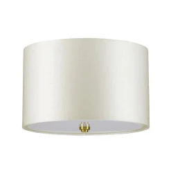 Elstead Deckenleuchte Stoff rund in Creme Messing antik< Deckenleuchten|Flurlampen