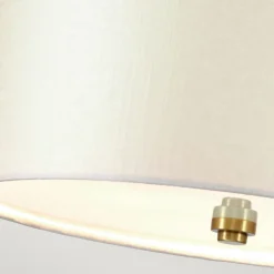 Elstead Deckenleuchte Stoff rund in Creme Messing antik< Deckenleuchten|Flurlampen