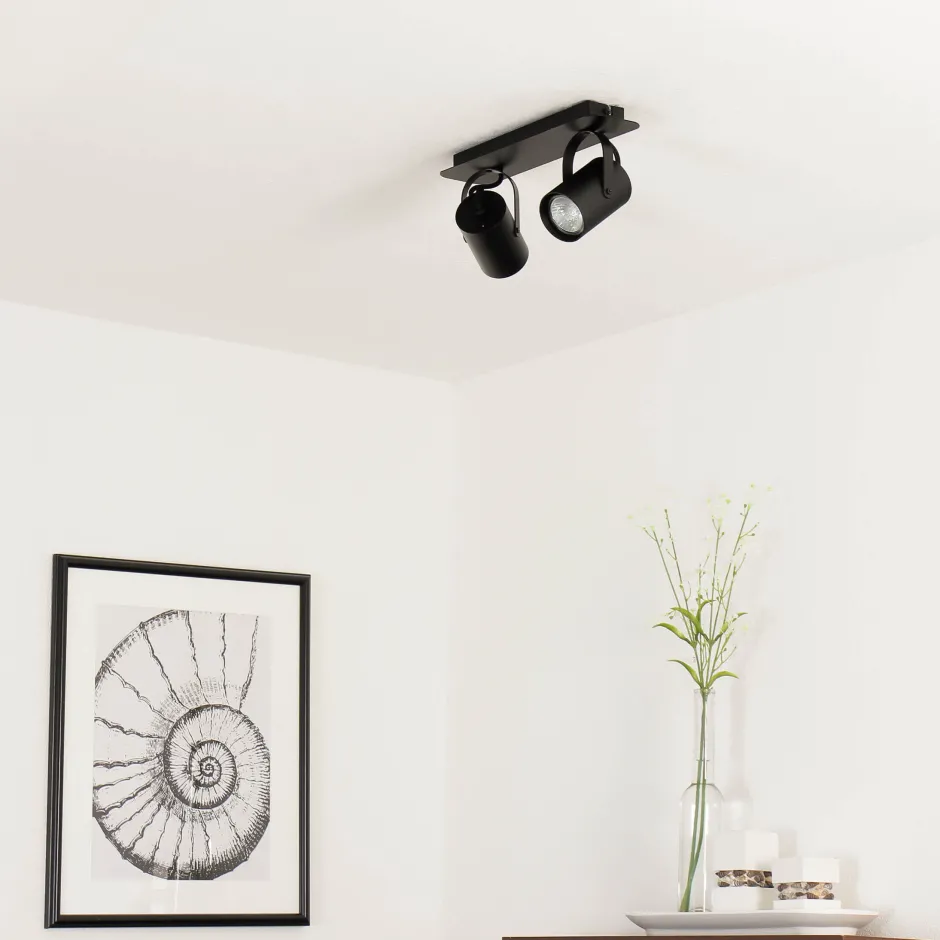 Wohnzimmerlampen|Küchenlampen*Sigma Deckenleuchte Strahler Schwarz verstellbar 2 flmg