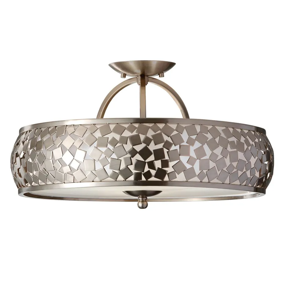 Deckenleuchten|Flurlampen*Elstead Deckenleuchte TAKARA Stahl gebürstet Ø50cm Lampe