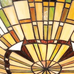 Elstead Deckenleuchte Tiffany Stil Buntglas Ø 42 cm rund 2x E27< Deckenleuchten|Flurlampen