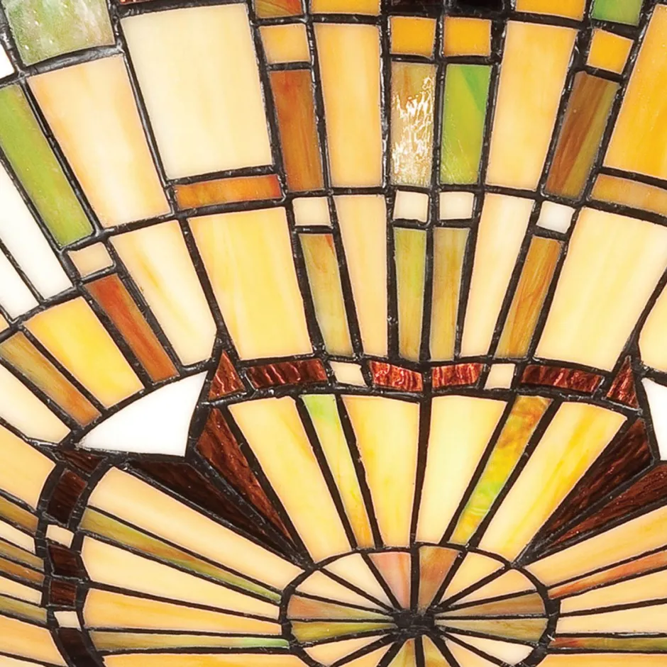 Elstead Deckenleuchte Tiffany Stil Buntglas Ø 42 cm rund 2x E27< Deckenleuchten|Flurlampen