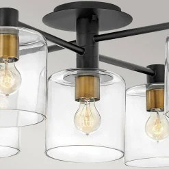 Deckenleuchten|Badezimmer Lampe*Elstead Deckenleuchte verstellbar B: 80-144 cm groß Metall glas