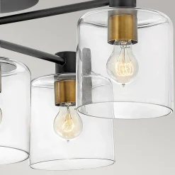 Deckenleuchten|Badezimmer Lampe*Elstead Deckenleuchte verstellbar B: 80-144 cm groß Metall glas