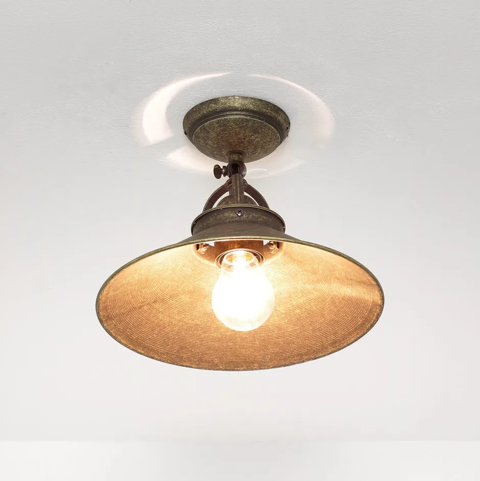 Metall Lampen|Vintage Lampen*Giovanni Battista Deckenleuchte Vintage aus Messing in Bronze Antik