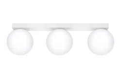 Deckenleuchten|Flurlampen*Sollux Deckenleuchte Weiß 50 cm lang Glas Metall 3-flammig G9