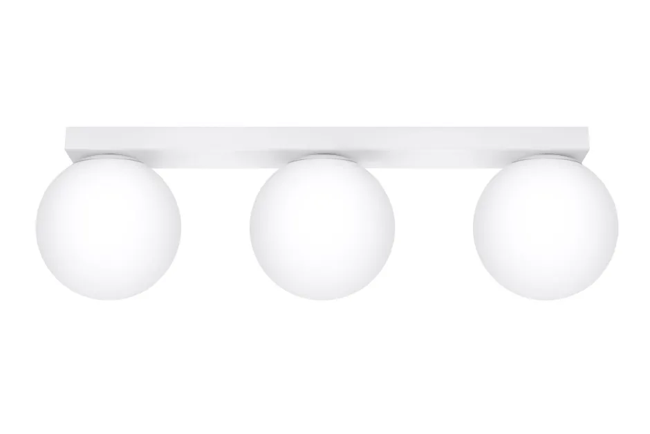 Deckenleuchten|Flurlampen*Sollux Deckenleuchte Weiß 50 cm lang Glas Metall 3-flammig G9