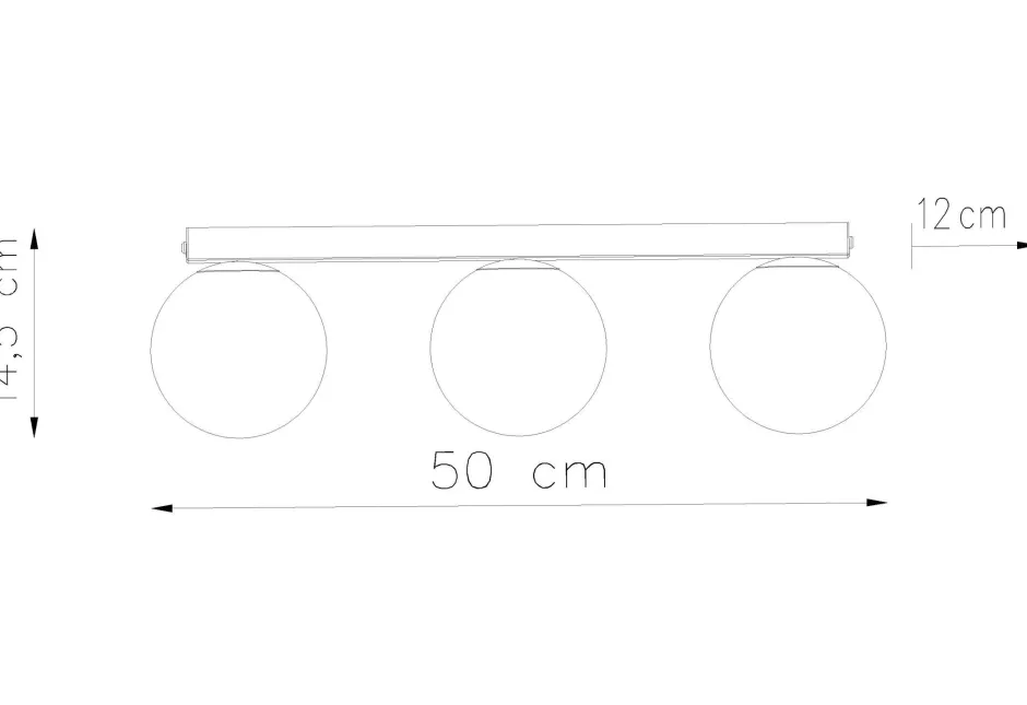 Deckenleuchten|Flurlampen*Sollux Deckenleuchte Weiß 50 cm lang Glas Metall 3-flammig G9