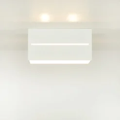 Deckenleuchten|Flurlampen*Sollux Deckenleuchte Weiß Aluminium L:20cm eckig Modern 2x G9