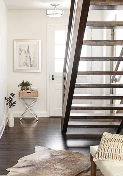 Deckenleuchten|Flurlampen*Elstead Deckenleuchte Weiß Chrom Glasschirm Jugendstil