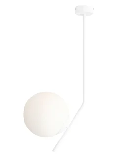 Deckenleuchten|Badezimmer Lampe*ALDEX Deckenleuchte Weiß Glas Metall E27 Kugel L:28 cm