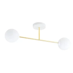 Emibig Deckenleuchte Weiß Gold 2-flammig 55 cm E14 ANNETTA< Deckenleuchten|Flurlampen